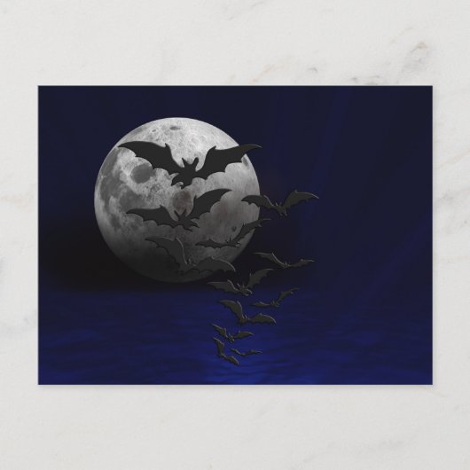 怖いハロウィーンの夜はがき ポストカード (正面)