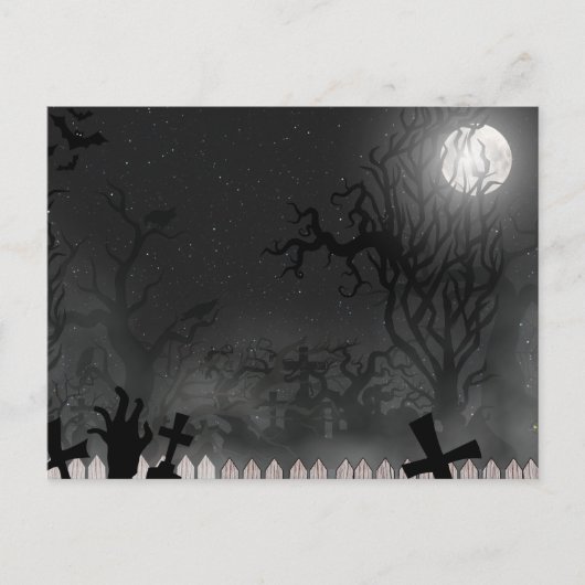 怖いハロウィーンの夜はがき ポストカード (正面)