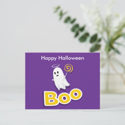 怖いハロウィーンの夜はがき ポストカード (スタンド正面)