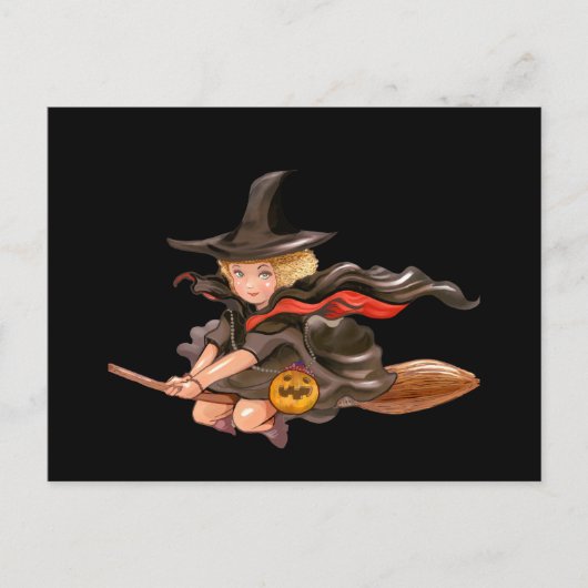 怖いハロウィーンの夜はがき ポストカード (正面)
