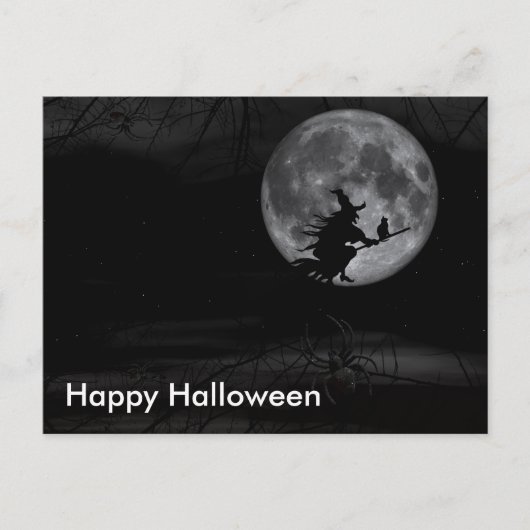 怖いハロウィーンの夜はがき ポストカード (正面)