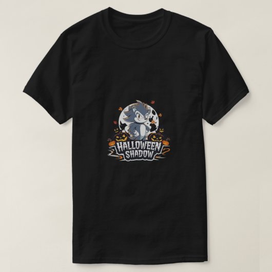 怖いハロウィーンの影 Tシャツ (デザイン正面)