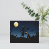 怖いハロウィーンの背景はがき ポストカード (スタンド正面)