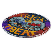 怖いハロウィーンカボチャをトレッキングまたは治療 カッティングボード (角)