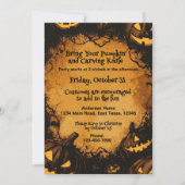 怖いハロウィーンカボチャパッチパーティー 招待状 (裏面)