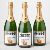 怖いハロウィーンカボチャ結婚グモ スパークリングワインラベル (ボトル)