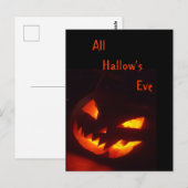 怖いハロウィーンカボチャ ポストカード (正面/裏面)