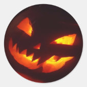 怖いハロウィーンカボチャ ラウンドシール (正面)