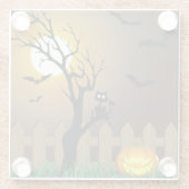 怖いハロウィーンガーデンシーン ガラスコースター (裏面)