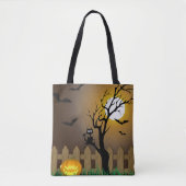 怖いハロウィーンガーデンシーン トートバッグ (正面)