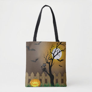 怖いハロウィーンガーデンシーン トートバッグ