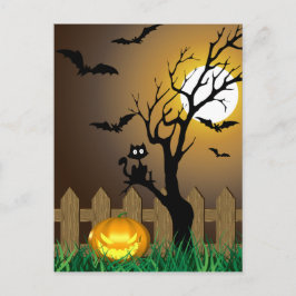 怖いハロウィーンガーデンシーン ポストカード