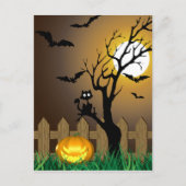 怖いハロウィーンガーデンシーン ポストカード (正面)