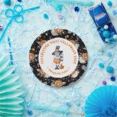 怖いハロウィーンキャラクターイラストレーション ペーパープレート (パーティー)