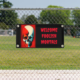 怖いハロウィーンスカルデザインのバナー 横断幕