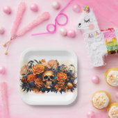 怖いハロウィーンスカル紙プレート ペーパープレート (パーティー)