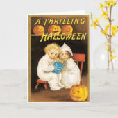 怖いハロウィーンストーリーヴィンテージカード カード (黄色い花)