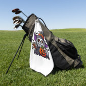 怖いハロウィーンスロスウィッチハットコスチューム不気味シー ゴルフタオル (グリーン)