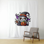 怖いハロウィーンスロスウィッチハットコスチューム不気味シー タペストリー (インサイチュ)