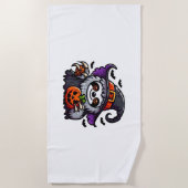 怖いハロウィーンスロスウィッチハットコスチューム不気味シー ビーチタオル (正面)