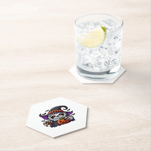 怖いハロウィーンスロスウィッチハットコスチューム不気味シー ペーパーコースター (インサイチュ)