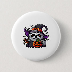 怖いハロウィーンスロスウィッチハットコスチューム不気味シー 缶バッジ