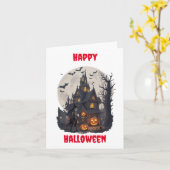 怖いハロウィーンデザイングリーティングカード カード (黄色い花)