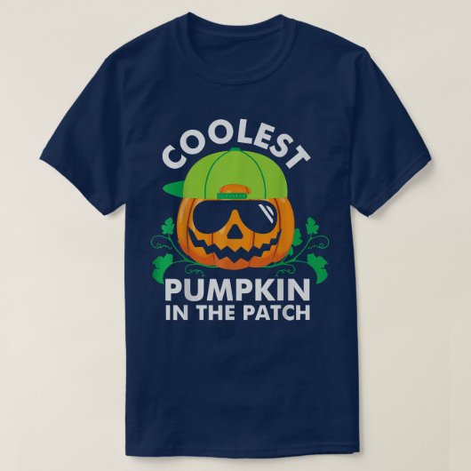 怖いハロウィーンデザインブロム彫りのカボチャ Tシャツ (デザイン正面)
