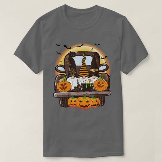 怖いハロウィーントラック格言農家ウィッチパンプキン Tシャツ (デザイン正面)