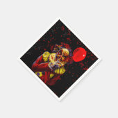 怖いハロウィーンピエロ衣装パーティー スタンダードカクテルナプキン (角)