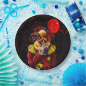 怖いハロウィーンピエロ衣装パーティー ペーパープレート (パーティー)