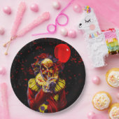 怖いハロウィーンピエロ衣装パーティー ペーパープレート (パーティー)