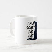 怖いハロウィーンブラックキャットデザイン コーヒーマグカップ (正面左)