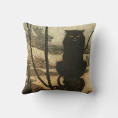 怖いハロウィーンブラックキャットヴィンテージラッカム クッション (裏面)