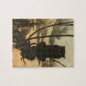 怖いハロウィーンブラックキャットヴィンテージラッカム ジグソーパズル (横)