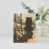 怖いハロウィーンブラックキャットヴィンテージラッカム ポストカード (スタンド正面)