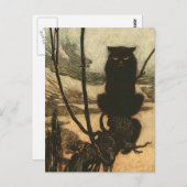 怖いハロウィーンブラックキャットヴィンテージラッカム ポストカード (正面/裏面)