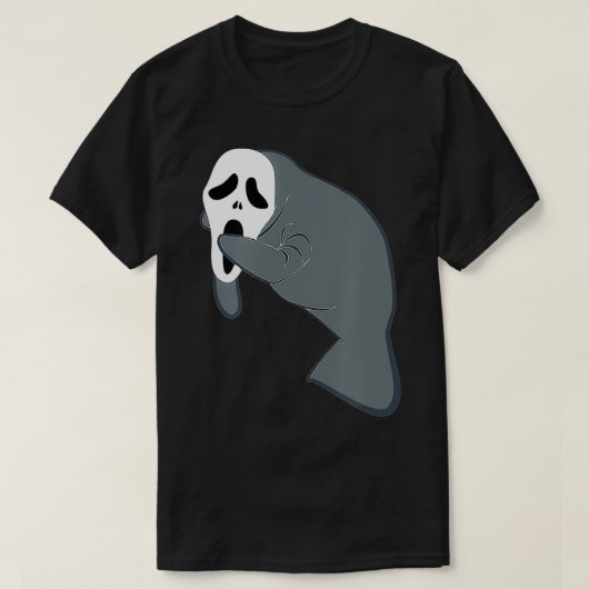 怖いハロウィーンマスクシーおもしろいカウマナティー Tシャツ (デザイン正面)