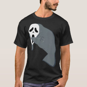 怖いハロウィーンマスクシーおもしろいカウマナティー Tシャツ