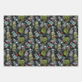 怖いハロウィーンモンスターズZombies Vampires Mummies ラッピングペーパーシート (正面)