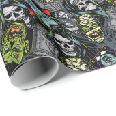 怖いハロウィーンモンスターズZombies Vampires Mummies ラッピングペーパー (ロールコーナー)