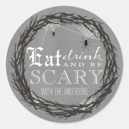 怖いハロウィーンラウンドステッカー ラウンドシール