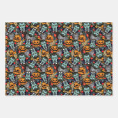 怖いハロウィーンヴァンパイアパンプキンズ墓石 ラッピングペーパーシート (正面)