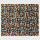 怖いハロウィーンヴァンパイアパンプキンズ墓石 ラッピングペーパー (フラット)