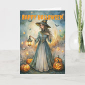 怖いハロウィーン不気味な魔女 シーズンカード (正面)