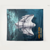 怖いハロウィーン墓地と幽霊 タペストリー (正面(横))