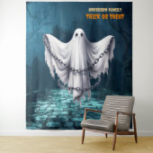 怖いハロウィーン墓地と幽霊 タペストリー (インサイチュ)