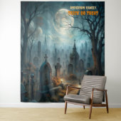怖いハロウィーン墓地 タペストリー (インサイチュ)