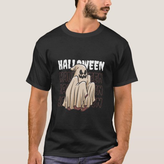 怖いハロウィーン幽霊 Tシャツ (正面)