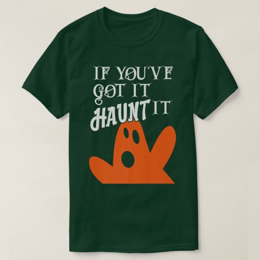 怖いハロウィーン怖いもし幽霊それ得をフレア Tシャツ (デザイン正面)
